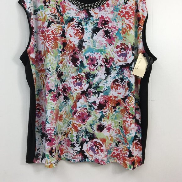 Emaline Women's Montarey Sleeveless Multi-Color Floral Blouse Size 2X NWT - Picture 2 of 7